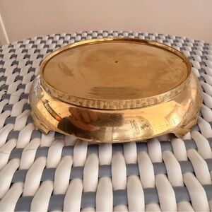 Brass Decorative stand; 4” wide 1” high. Gold Finish; perfect for candle